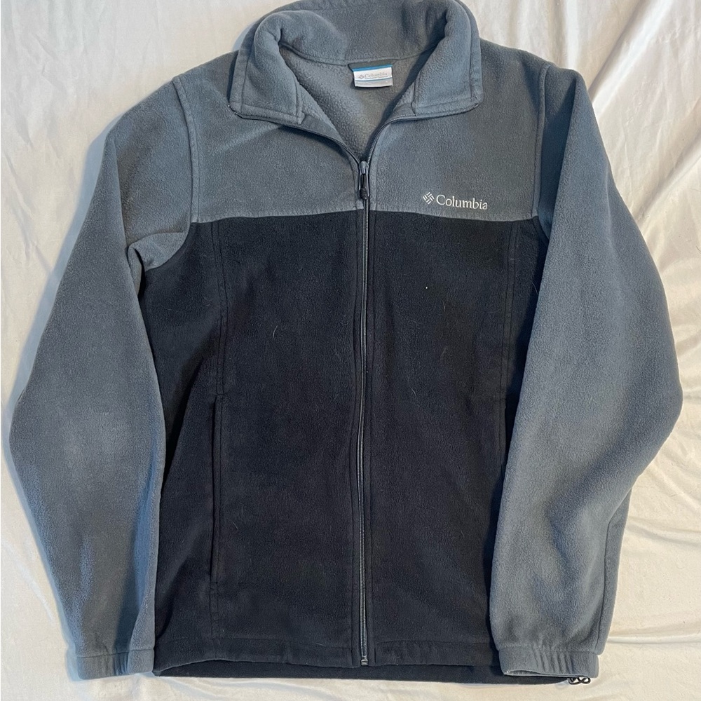 Columbia Large Grey and Black Zip up Sweatshirt
